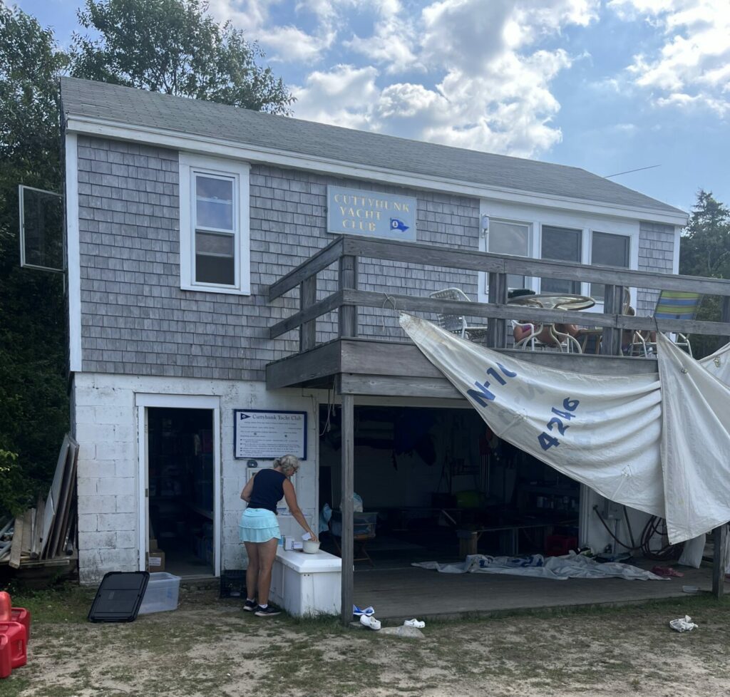 Front of the Cuttyhunk Yacht Club building