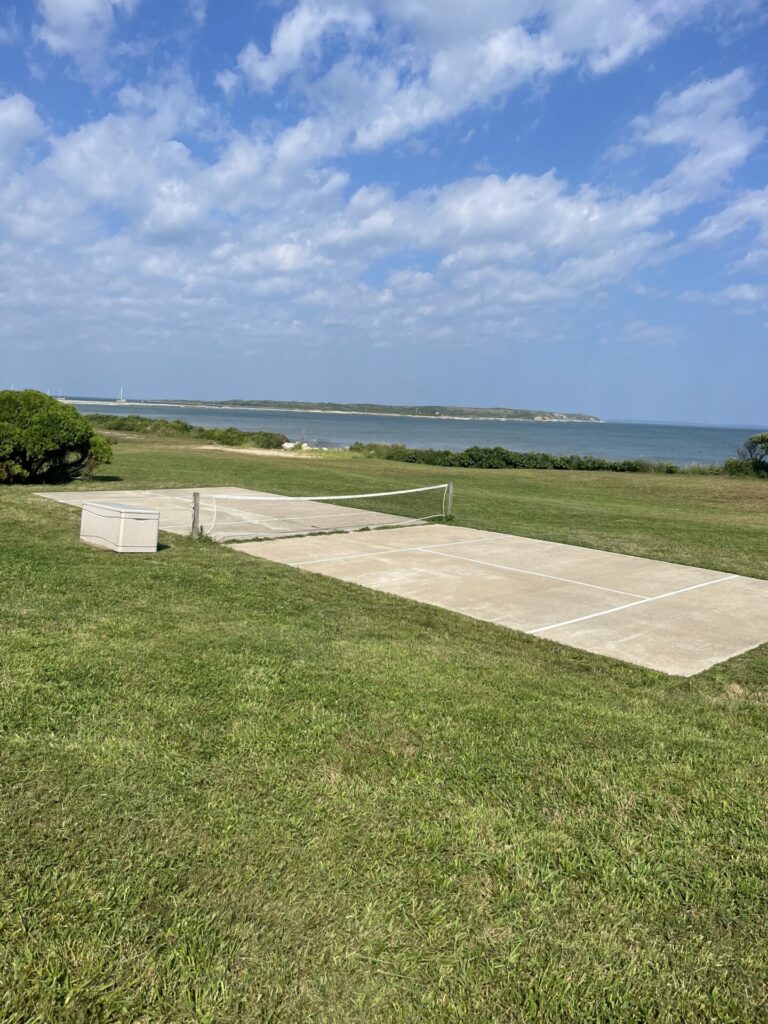 Pickleball court overlooking the ocean