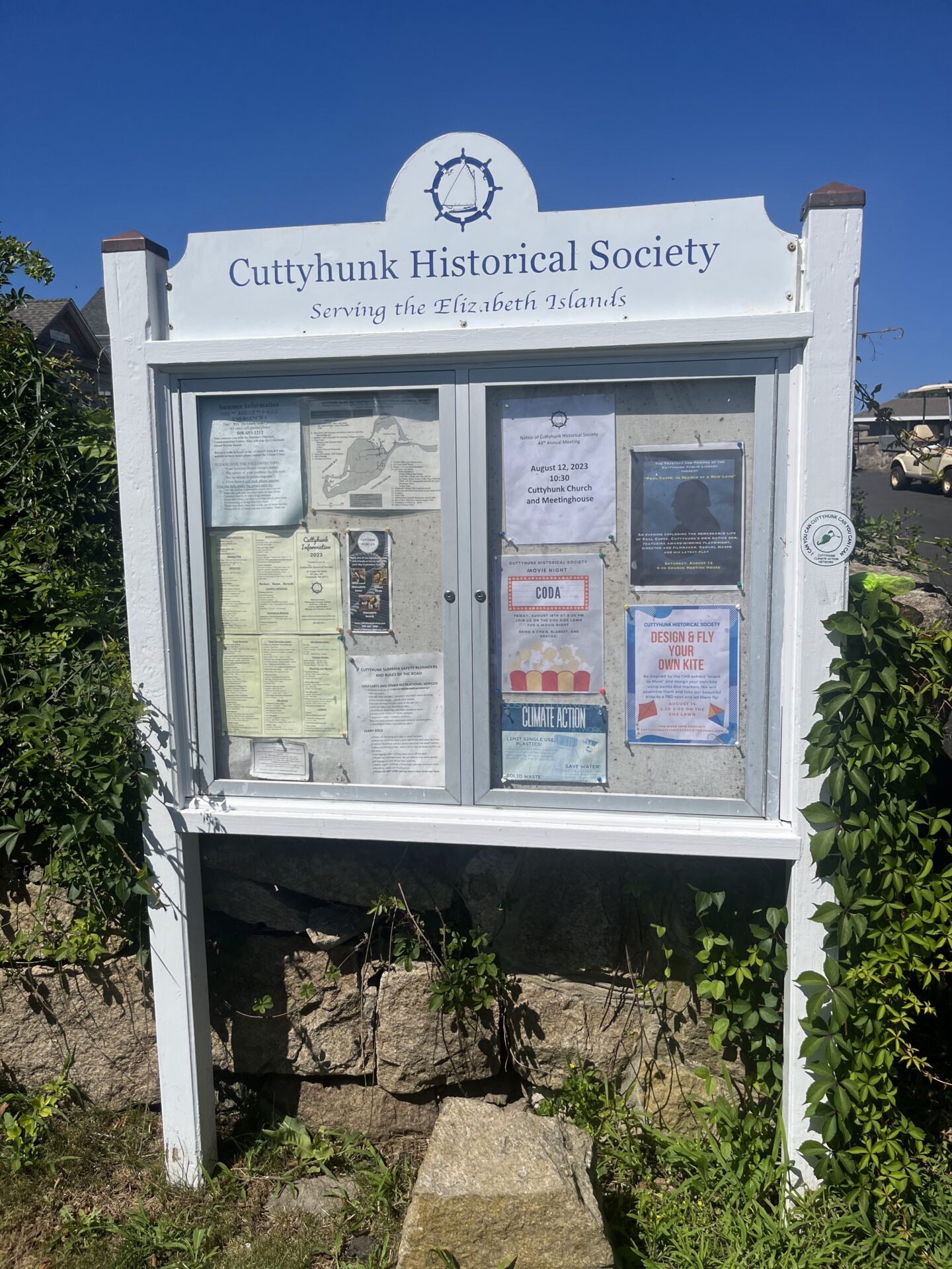 Cuttyhunk historical society sign