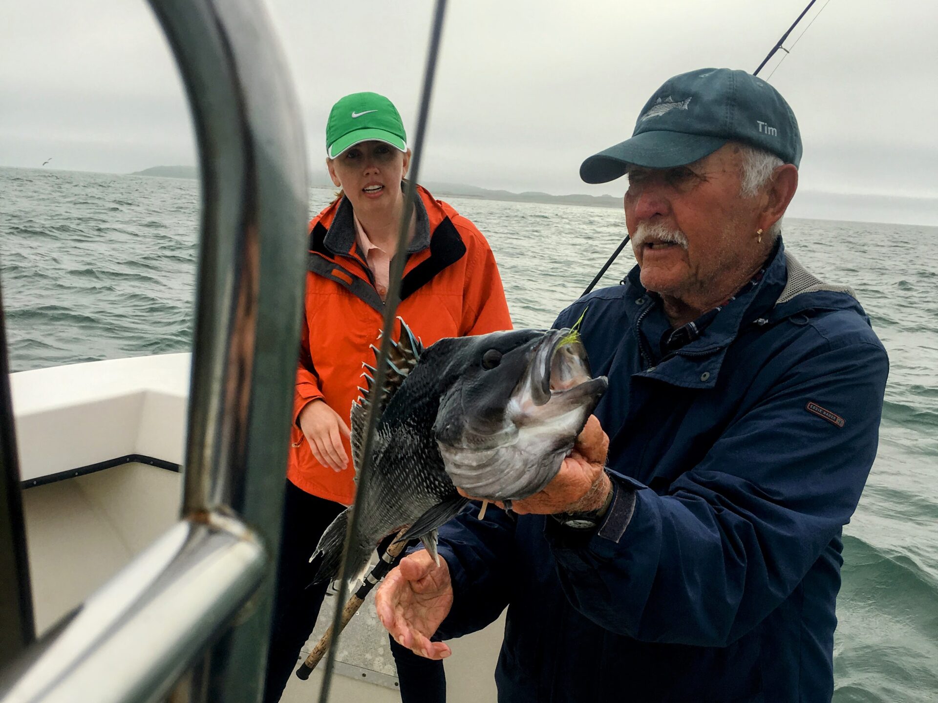 Captaint Bruce helping with fish