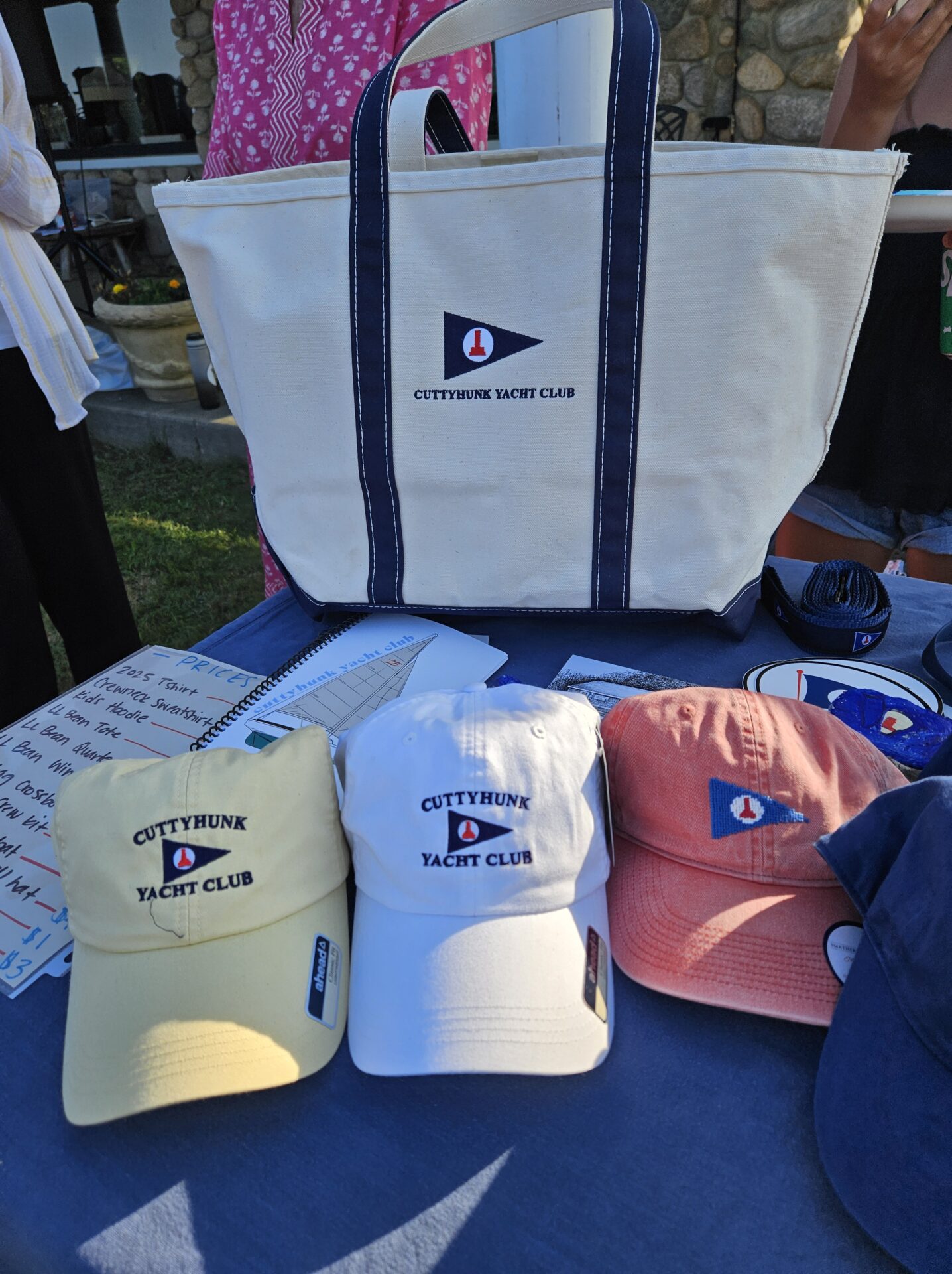 Cuttyhunk Yacht Club hats and bag